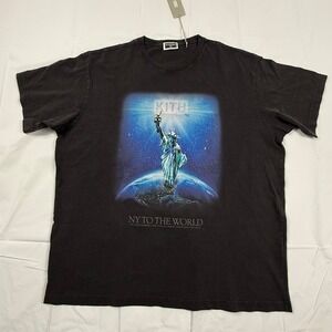Kith Worldwide Vintage Tee Black Statue of Liberty NY To The World XXL KHM032420